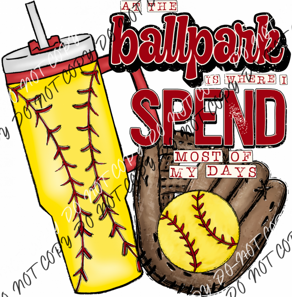 At The Ballpark (Choose Your Sport) Dtf Transfer Pocket Size 3”X3” / Softball Rtp Transfers