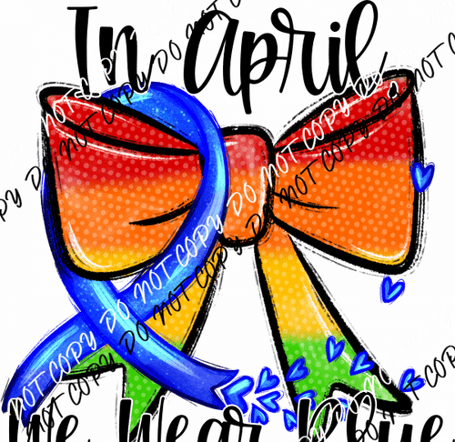 Autism Acceptance Bow DTF Transfer - We Print U Press DTF Transfers
