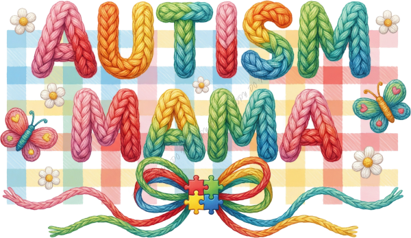 Autism Mama Faux Yarn DTF Transfer RTP DTF Transfers