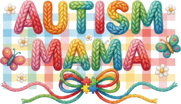 Autism Mama Faux Yarn DTF Transfer RTP DTF Transfers