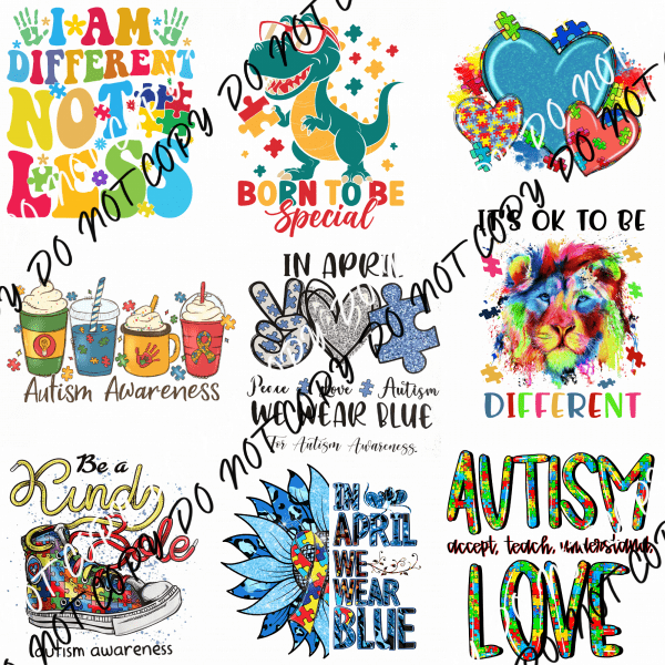 AUTISM MINI UV TRANSFER BUNDLE - We Print U Press DTF Transfers