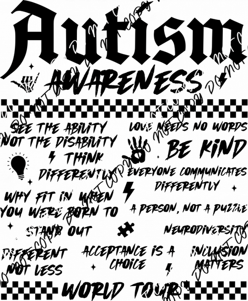 Autism World Tour DTF Transfer - We Print U Press DTF Transfers