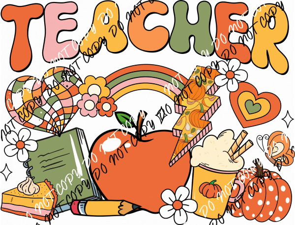 Autumn Apples and A+ Vibes DTF Transfer - We Print U Press DTF Transfers