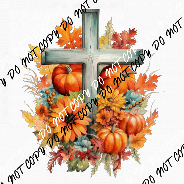 Autumn Cross Watercolor DTF Transfer - We Print U Press DTF Transfers