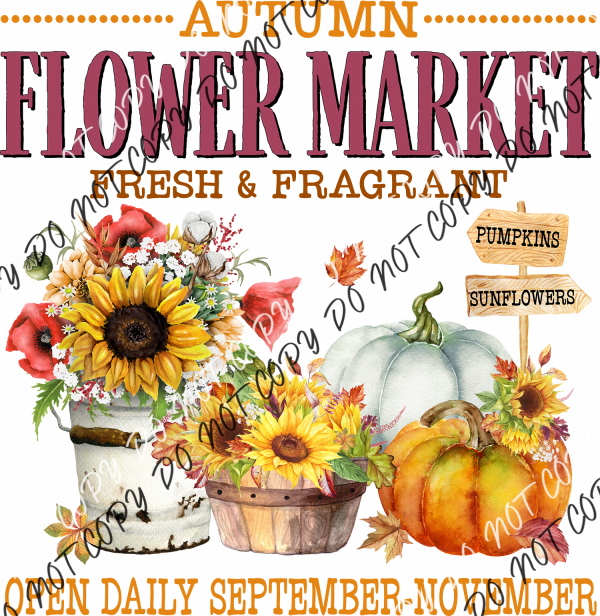 Autumn Flower Market Dtf Transfer