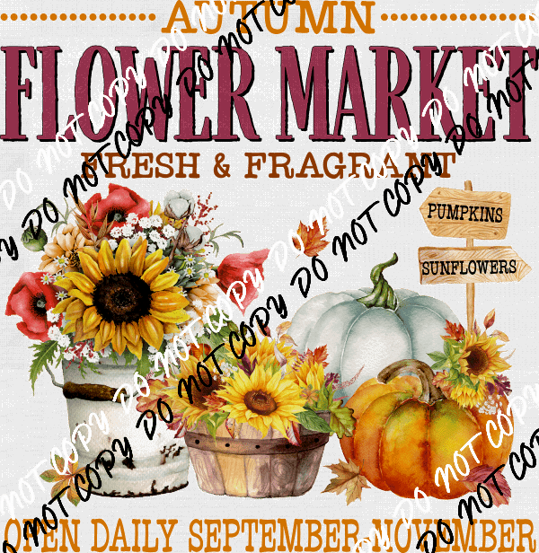Autumn Flower Market DTF Transfer - We Print U Press DTF Transfers