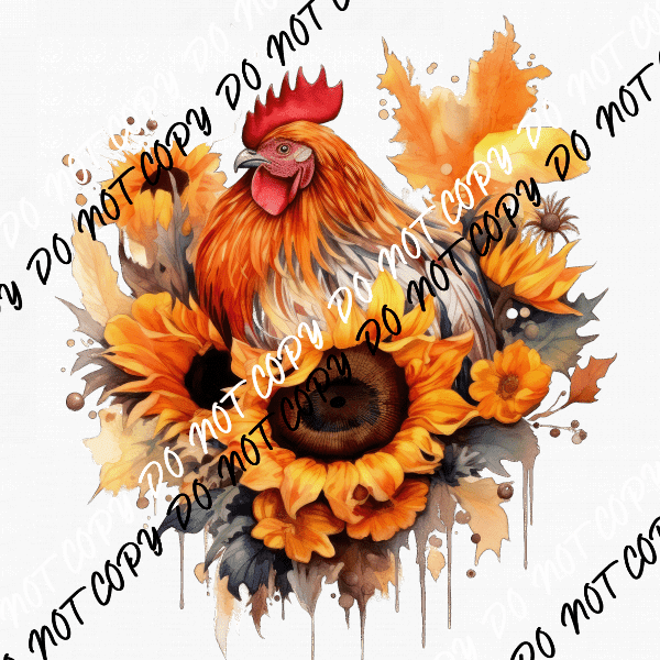 Autumn Rooster DTF Transfer - We Print U Press DTF Transfers