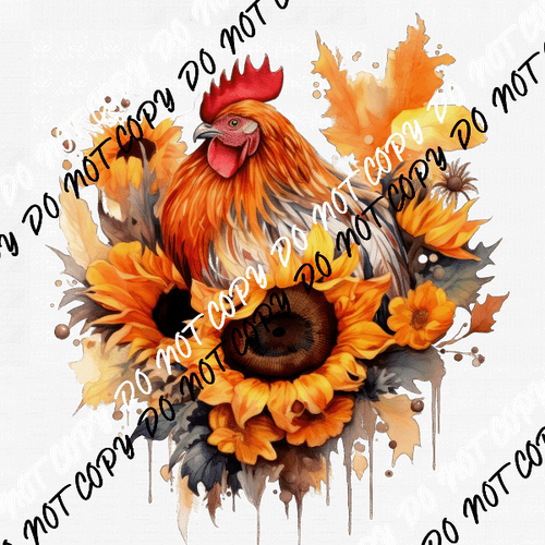 Autumn Rooster DTF Transfer - We Print U Press DTF Transfers