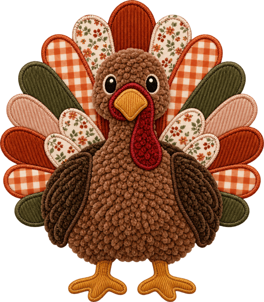 Autumn Turkey Patchwork DTF Transfer