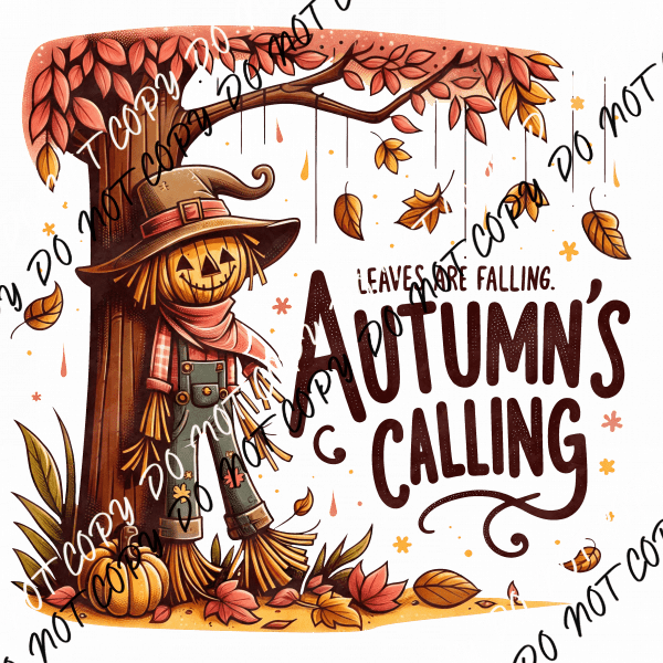 Autumn’s Calling Scarecrow DTF Transfer - We Print U Press DTF Transfers