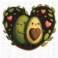 Avocado Hugging With Hearts Dtf Transfer