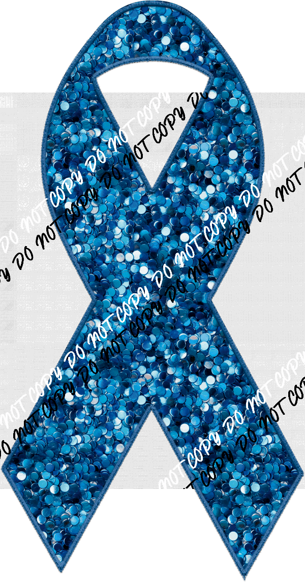 Awareness Ribbon faux sequin and faux embroidery DTF Transfer (See Color Options) - We Print U Press DTF Transfers