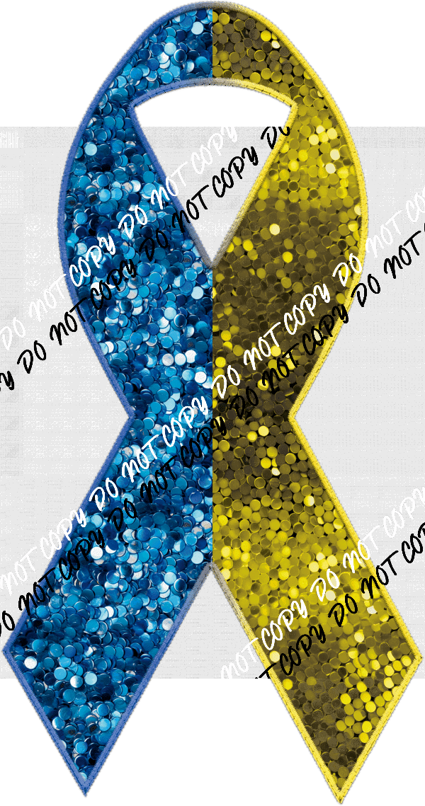Awareness Ribbon faux sequin and faux embroidery DTF Transfer (See Color Options) - We Print U Press DTF Transfers