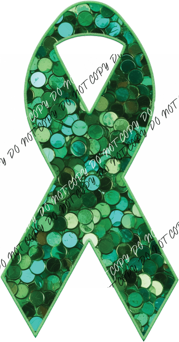 Awareness Ribbon Faux Sequins Dtf Transfer (See Color Options) Transfers