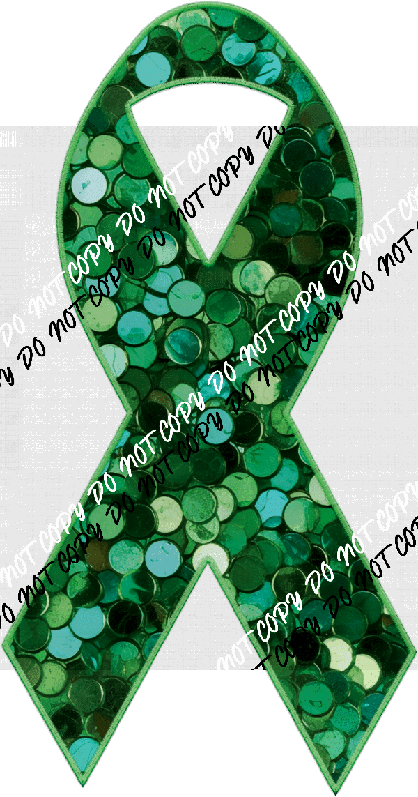 Awareness Ribbon faux sequin and faux embroidery DTF Transfer (See Color Options) - We Print U Press DTF Transfers