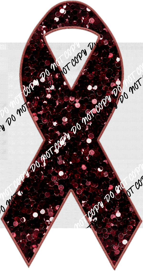Awareness Ribbon faux sequin and faux embroidery DTF Transfer (See Color Options) - We Print U Press DTF Transfers