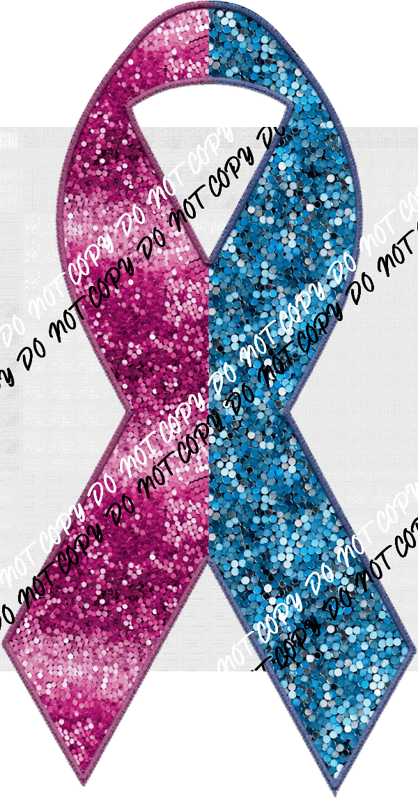 Awareness Ribbon faux sequin and faux embroidery DTF Transfer (See Color Options) - We Print U Press DTF Transfers