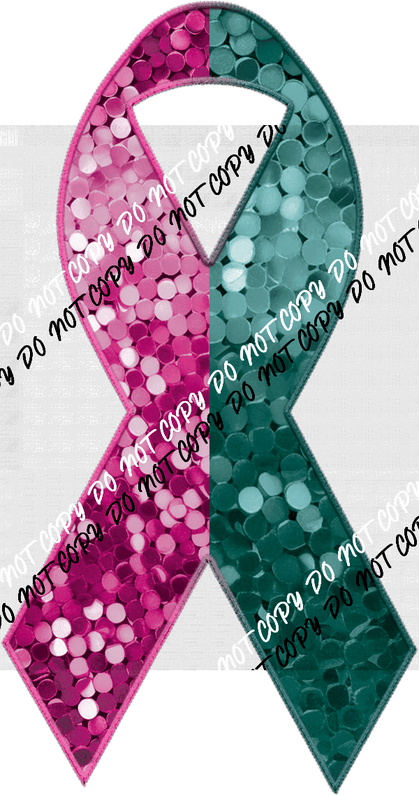 Awareness Ribbon faux sequin and faux embroidery DTF Transfer (See Color Options) - We Print U Press DTF Transfers