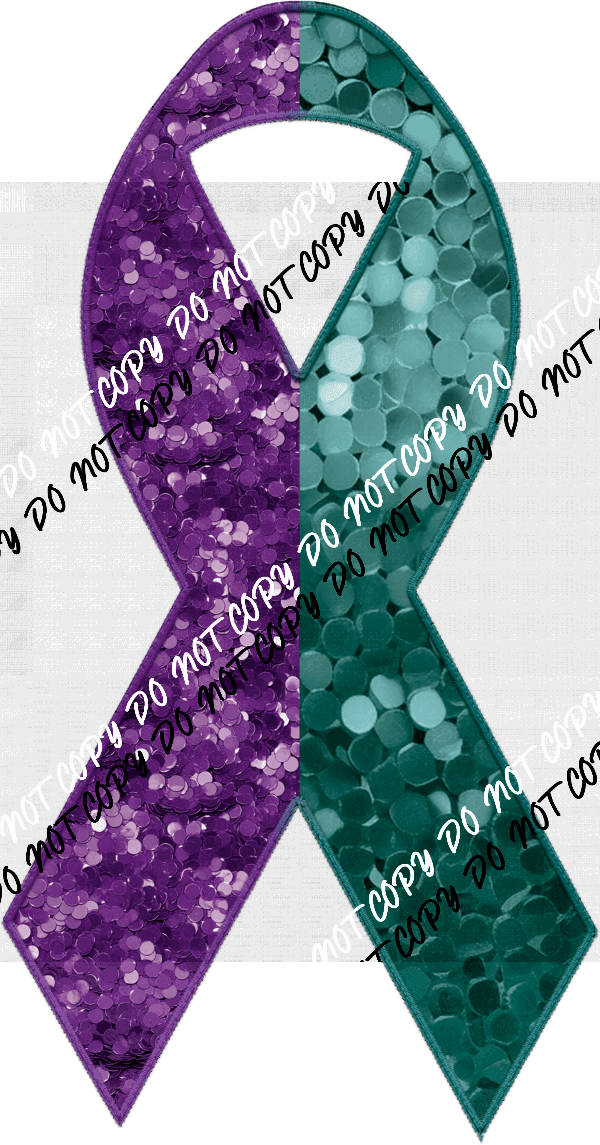 Awareness Ribbon faux sequin and faux embroidery DTF Transfer (See Color Options) - We Print U Press DTF Transfers