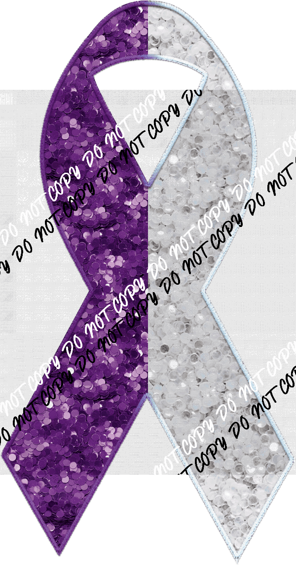 Awareness Ribbon faux sequin and faux embroidery DTF Transfer (See Color Options) - We Print U Press DTF Transfers