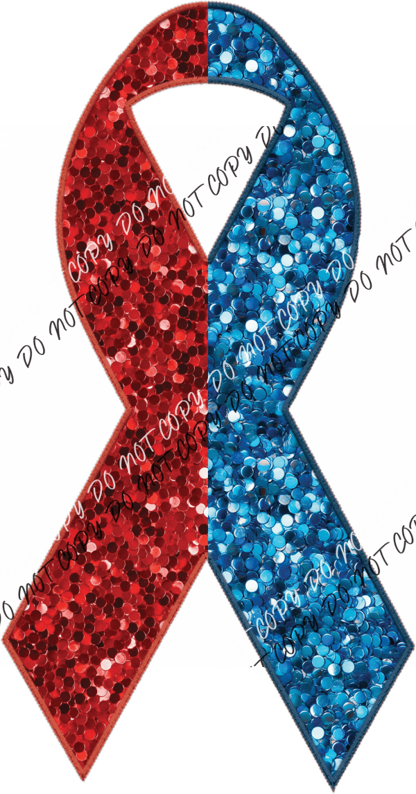 Awareness Ribbon Faux Sequins Dtf Transfer (See Color Options) Transfers