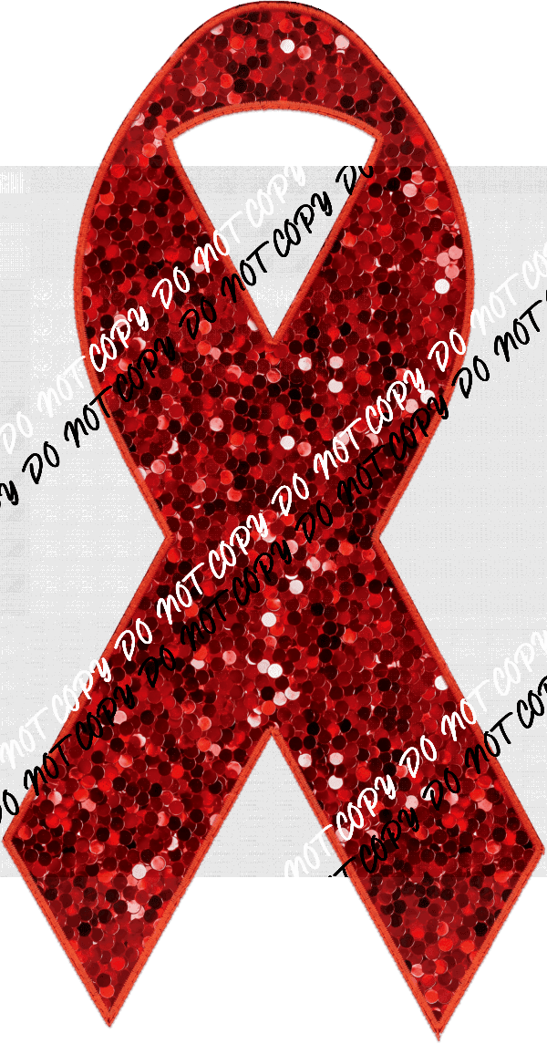 Awareness Ribbon faux sequin and faux embroidery DTF Transfer (See Color Options) - We Print U Press DTF Transfers