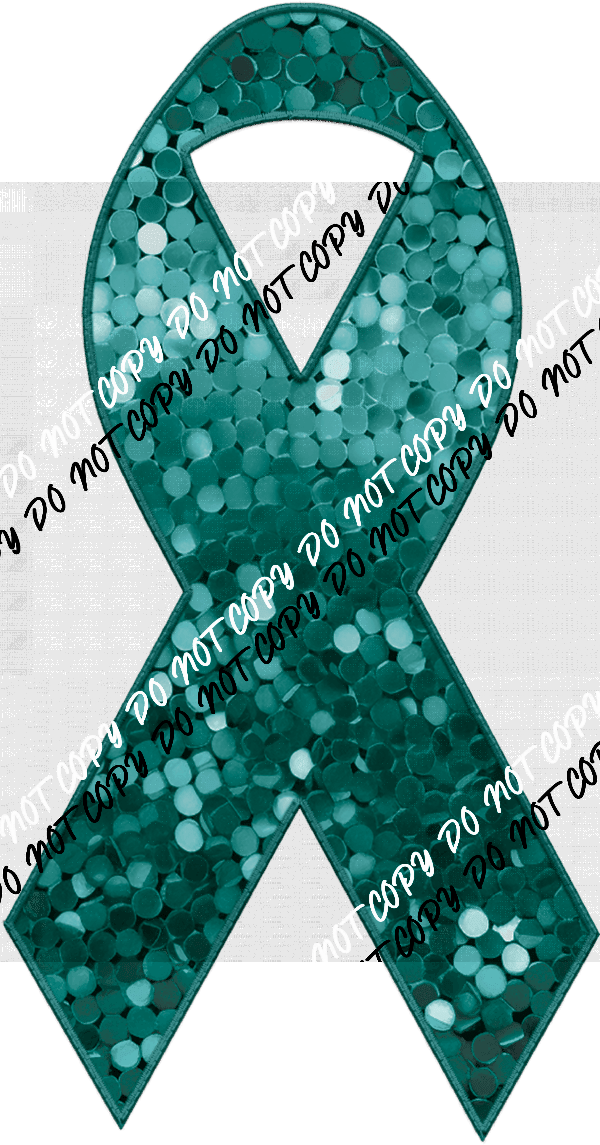 Awareness Ribbon faux sequin and faux embroidery DTF Transfer (See Color Options) - We Print U Press DTF Transfers