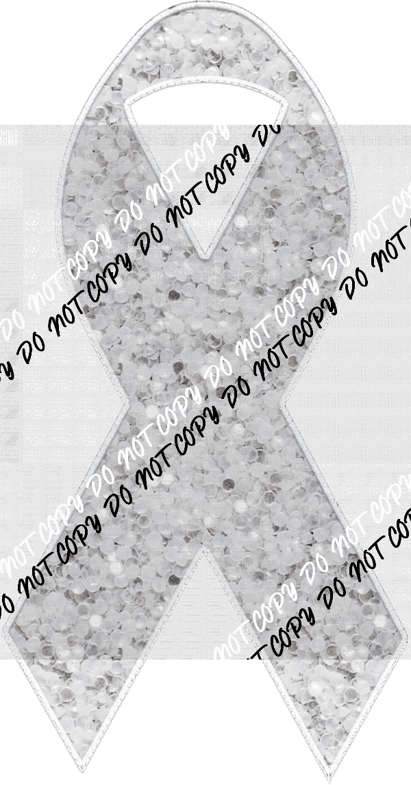 Awareness Ribbon faux sequin and faux embroidery DTF Transfer (See Color Options) - We Print U Press DTF Transfers