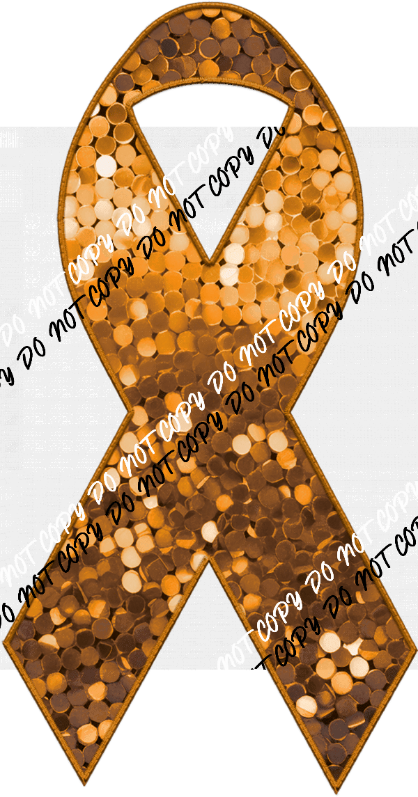 Awareness Ribbon faux sequin and faux embroidery DTF Transfer (See Color Options) - We Print U Press DTF Transfers