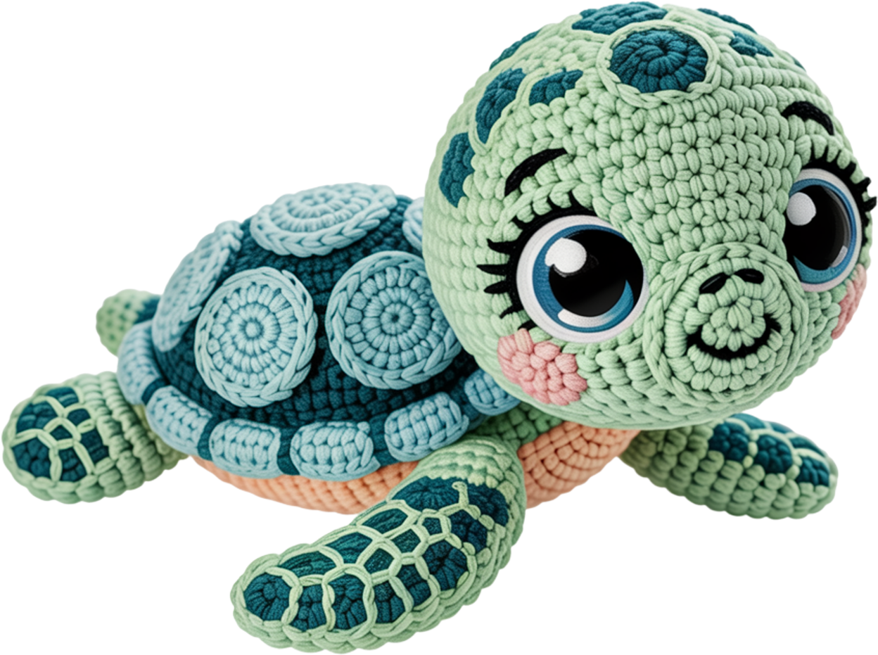 baby sea turtle faux yarn dtf transfer