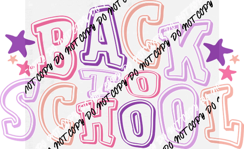 Back to School Pink and Purple DTF Transfer - We Print U Press DTF Transfers