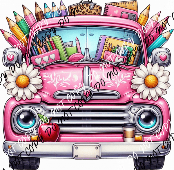 Back to School Supply Truck DTF Transfer - We Print U Press DTF Transfers