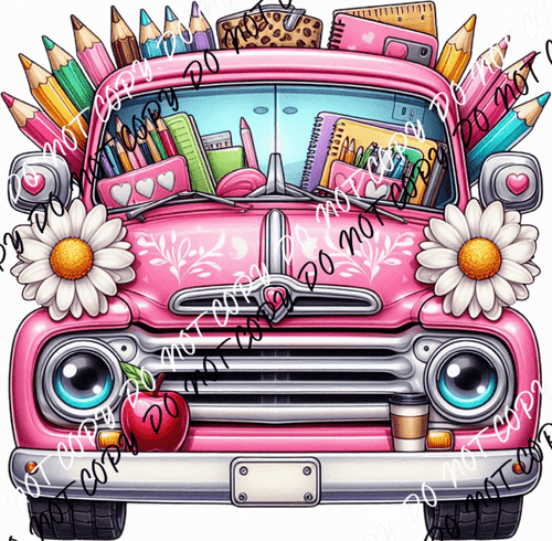 Back to School Supply Truck DTF Transfer - We Print U Press DTF Transfers