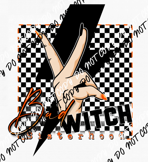 Bad Witch Sisterhood Orange DTF Transfer - We Print U Press DTF Transfers