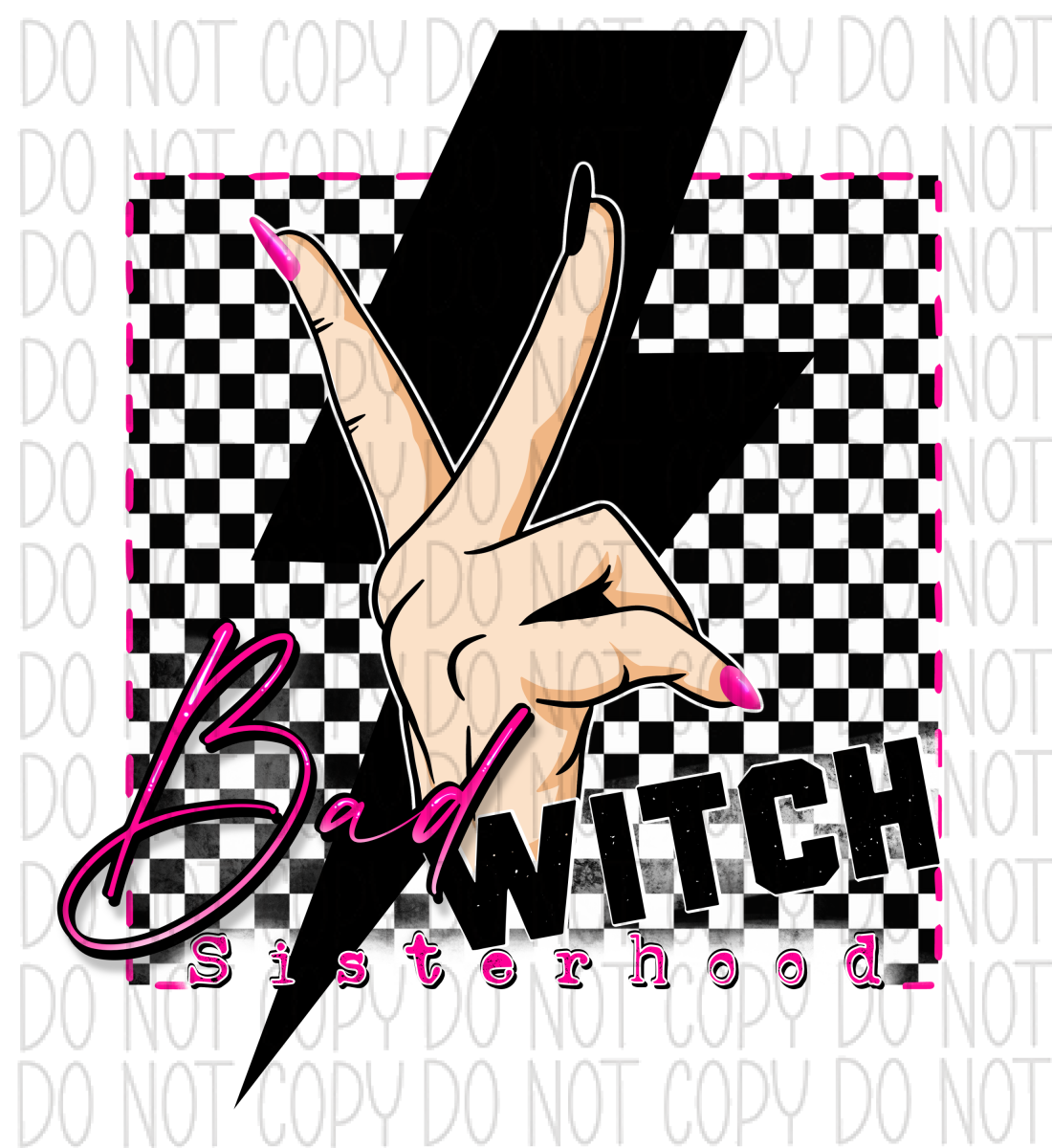 Bad Witch Sisterhood Pink Dtf Transfer