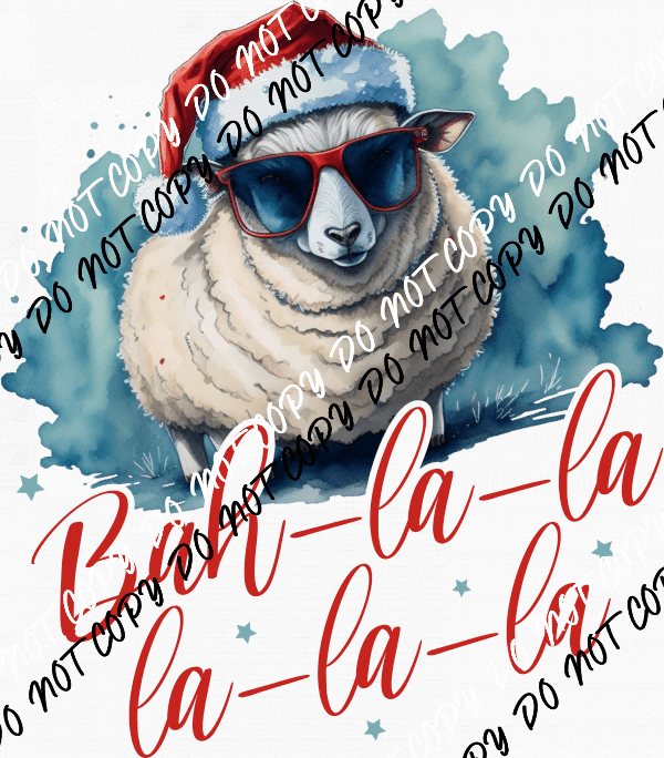 Bah - la - la Christmas Sheep DTF Transfer - We Print U Press DTF Transfers