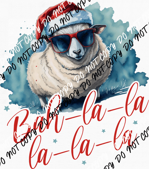 Bah - la - la Christmas Sheep DTF Transfer - We Print U Press DTF Transfers