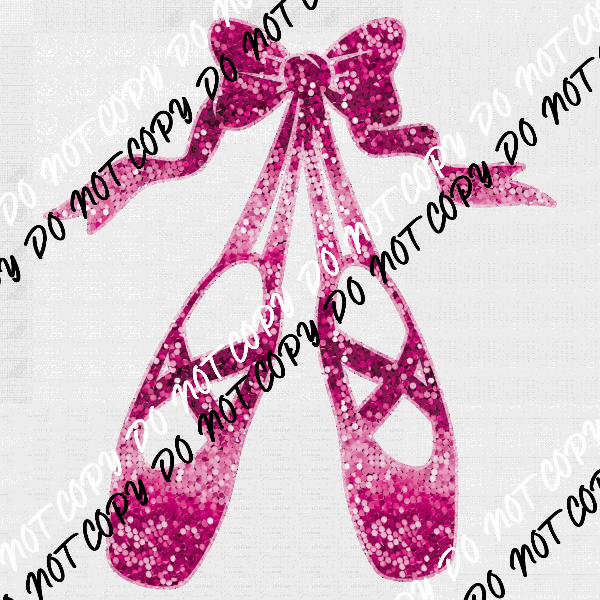 Ballet Slippers faux sequin DTF Transfer - We Print U Press DTF Transfers