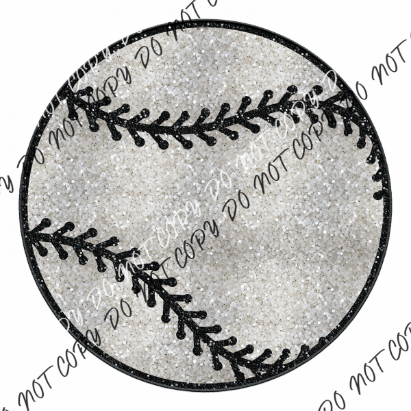 Baseball Black Stitching Sequins Dtf Transfer Transfers