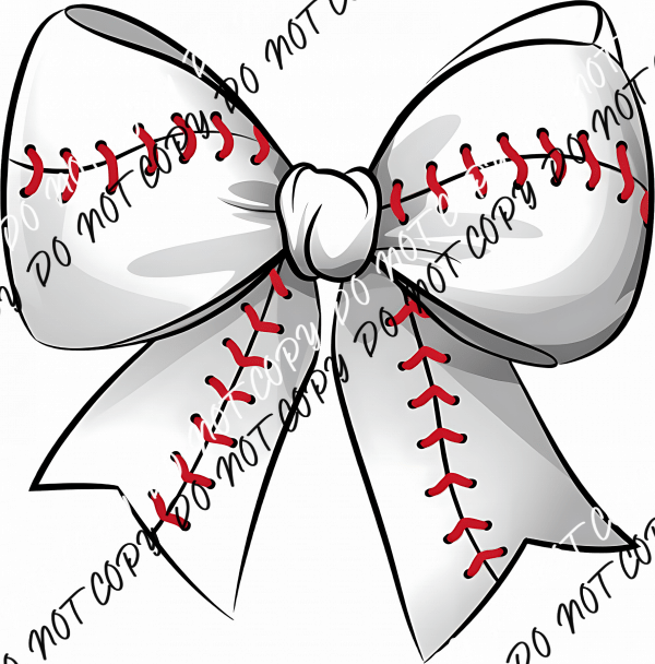 Baseball Bow DTF Transfer - We Print U Press DTF Transfers