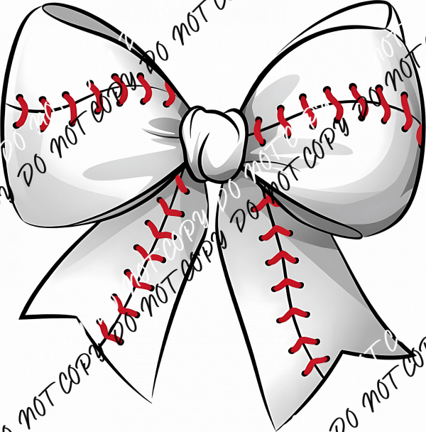 Baseball Bow DTF Transfer - We Print U Press DTF Transfers