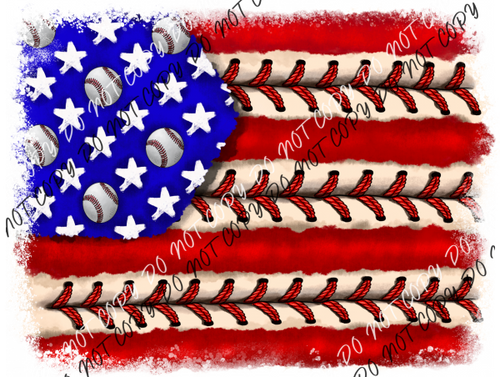 Baseball Flag Dtf Transfer Rtp Transfers