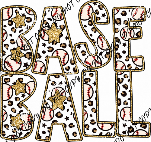 Baseball Glitter DTF Transfer - We Print U Press DTF Transfers