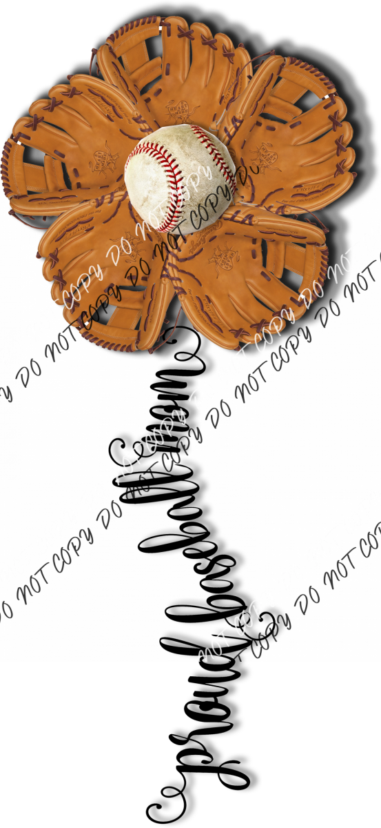 Baseball Glove Flower Dtf Transfer