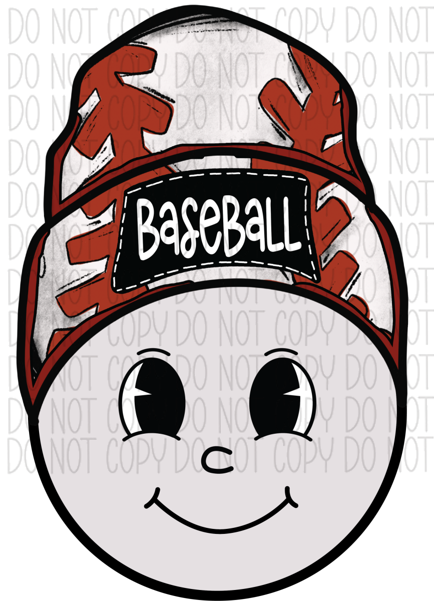 Baseball Happy Face With Beanie Dtf Transfer Transfers