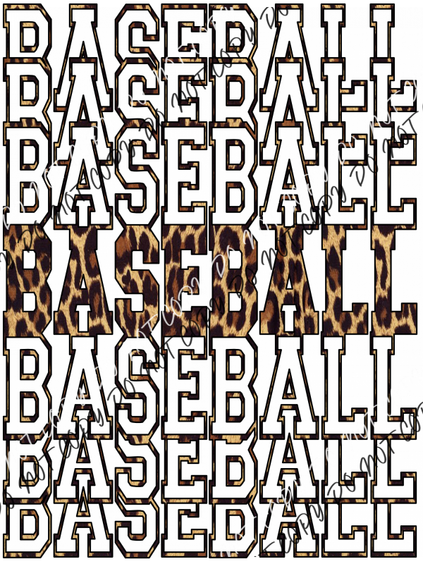 Baseball Leopard Mirror Dtf Transfer