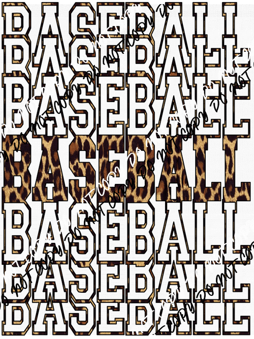 Baseball Leopard Mirror DTF Transfer - We Print U Press DTF Transfers