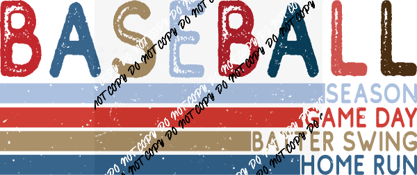 Baseball Line Words DTF Transfer - We Print U Press DTF Transfers