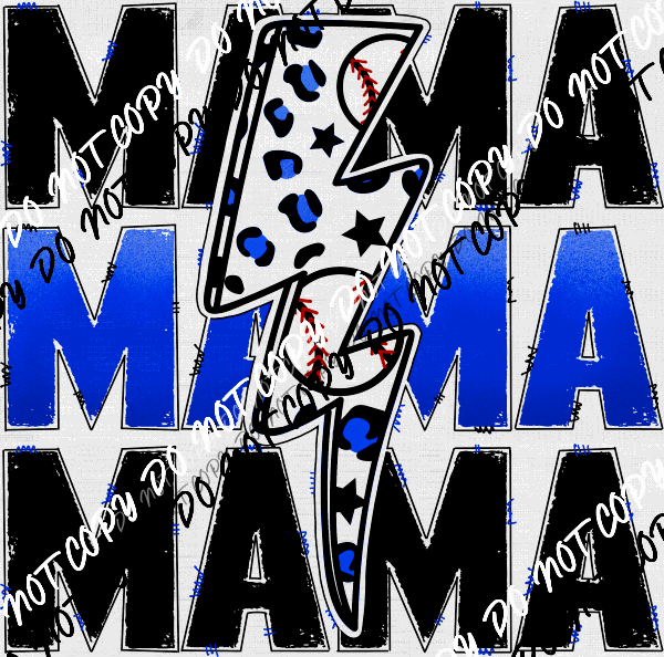Baseball Mama Blue DTF Transfer - We Print U Press DTF Transfers