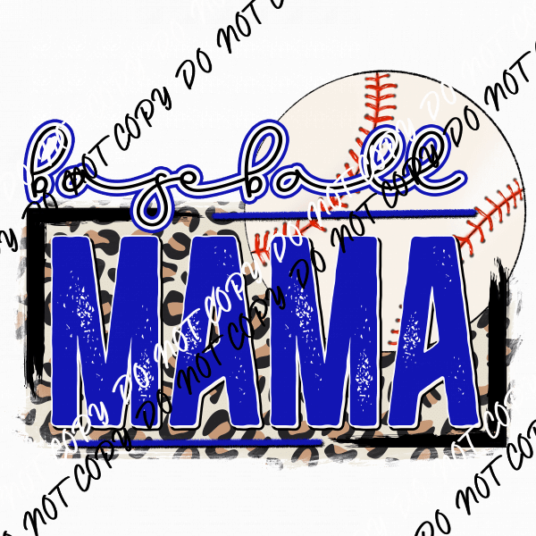 Baseball Mama Dark Blue DTF Transfer - We Print U Press DTF Transfers